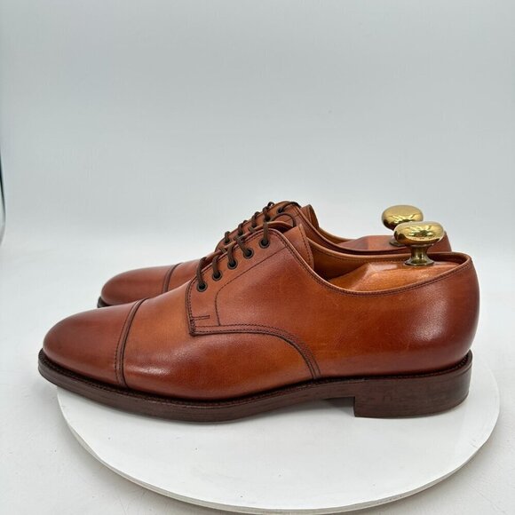 Polo Ralph Lauren Men UK 9.5D US 10D Brown Leather Cap Toe Derby England Shoe main image 5